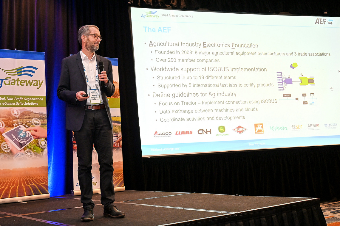 General Manager Norbert Schlingmann was a speaker at the AgGateway Annual meeting in Austin